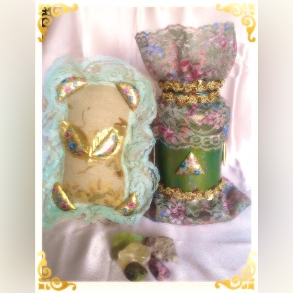 Hand Crafted Glass Jar Refreshing Meadow Gypsy Bottle RoseAroma - Picture 10 of 10